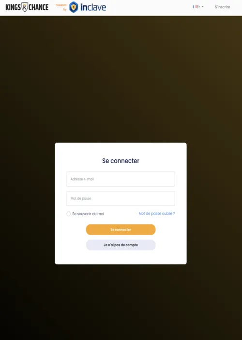 Accès espace membre protégé Kings Chance Casino