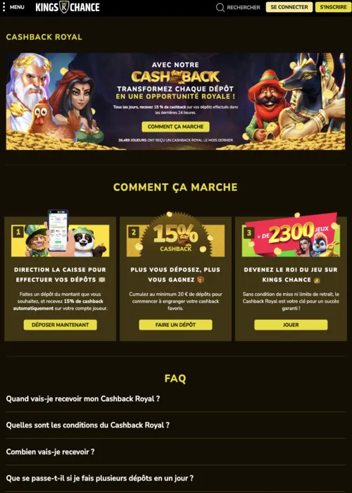 Offre bonus sans dépôt Kings Chance Casino